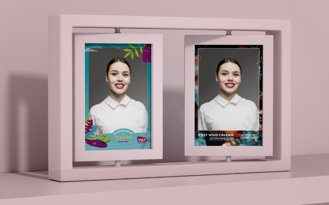 Des masques illustrés pour Photo Booth d’évènements d’entreprises